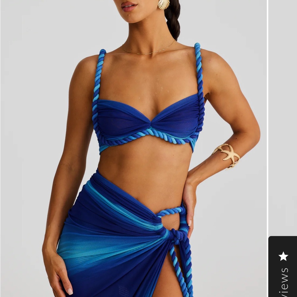 2 Piece Blue Ombré Skirt Set. Large Top/ Small Bottom